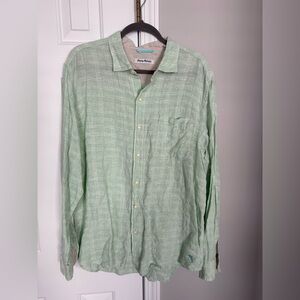 Tommy Bahama Mint Green Plaid Shirt